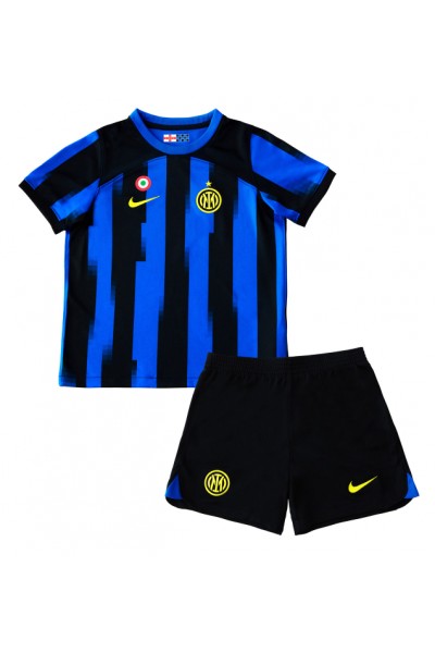 Fotbalové Dres Inter Milan Dětské Domácí Oblečení 2023-24 Krátký Rukáv (+ trenýrky)